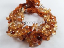 Hessonite Faceted Pear  Beads